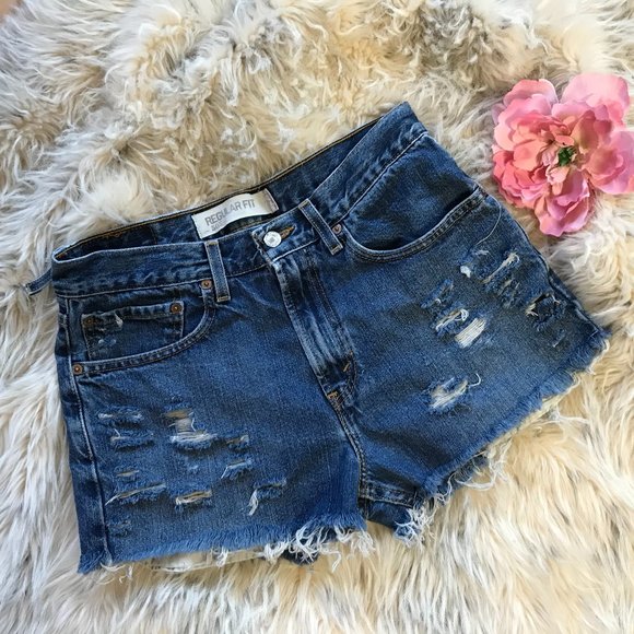Levi's 505 Cut Off Shorts Size 31 - Picture 1 of 11